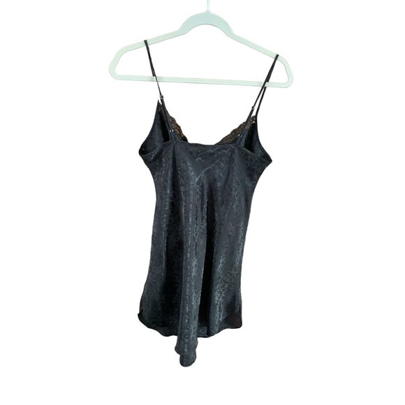 Adonna Womens Size Small Vintage Black Nightgown Spaghetti Strap Teddy y2k Knee - Picture 4 of 5